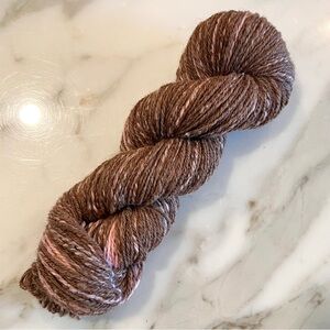 Handspun Alpaca Wool Blend Medium Weight Yarn in Chocolate